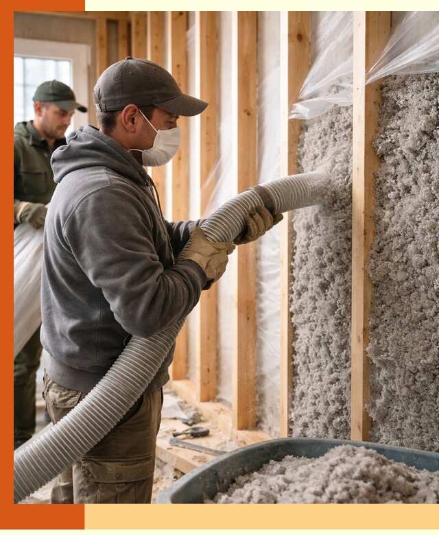 Утепление каркасного дома эковатой в Муравленко — качественно и надолго