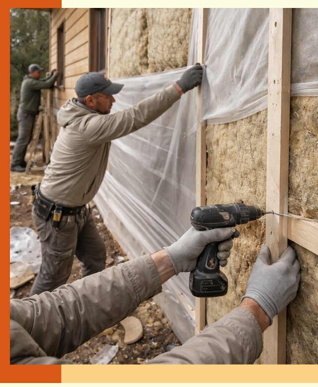 Утепление дома из бруса в Муравленко качественно и долговечно