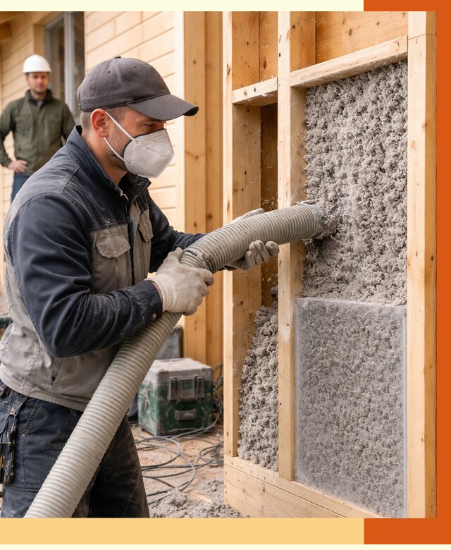 Утепление дома из бруса эковатой в Муравленко от 1981 руб/м2 | ТепломастерМрв