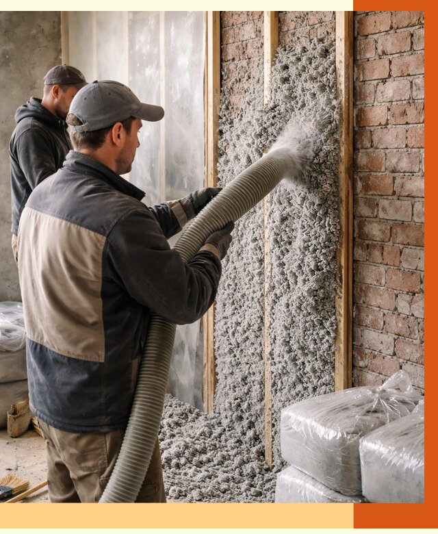 Утепление кирпичного дома эковатой в Муравленко от 2516 руб./м² | ТепломастерМрв