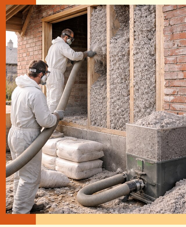 Утепление кирпичного дома эковатой в Муравленко