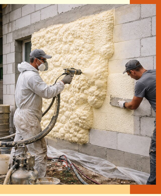 Утепление дома из газобетона ППУ в Муравленко от 5139 руб./м² под ключ | ТепломастерМрв