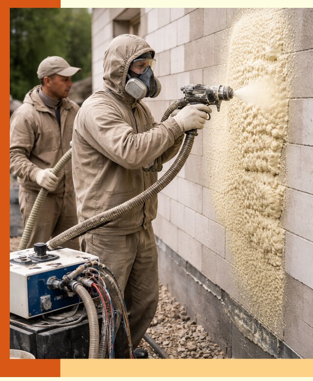 Утепление дома из газобетона ППУ в Муравленко — надежная теплоизоляция