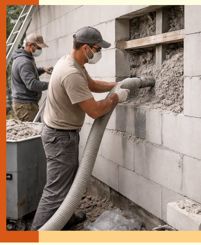 Утепление дома из газобетона эковатой в Муравленко