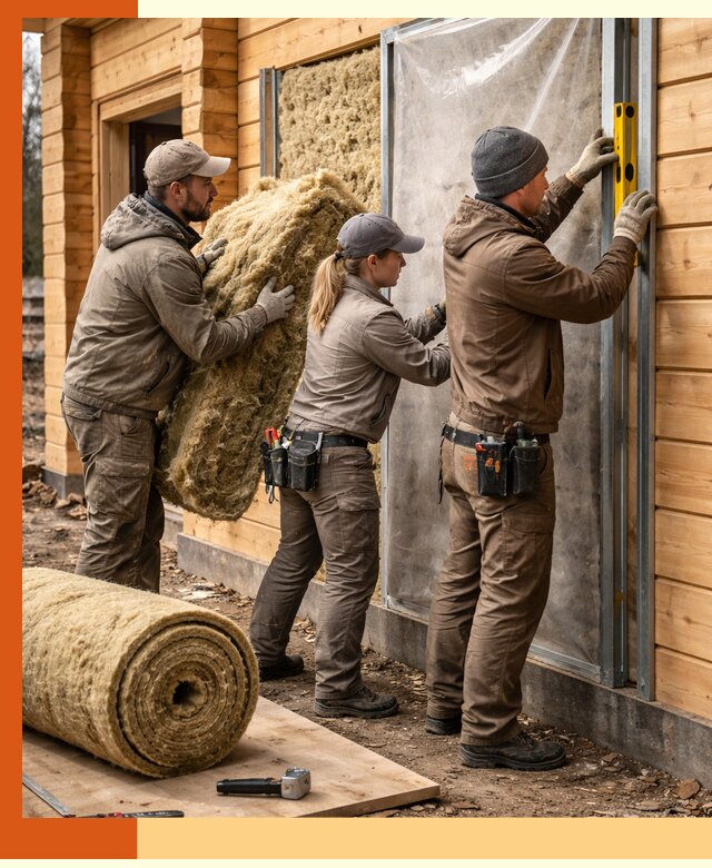 Утепление дома из двойного бруса в Муравленко качественно и надёжно