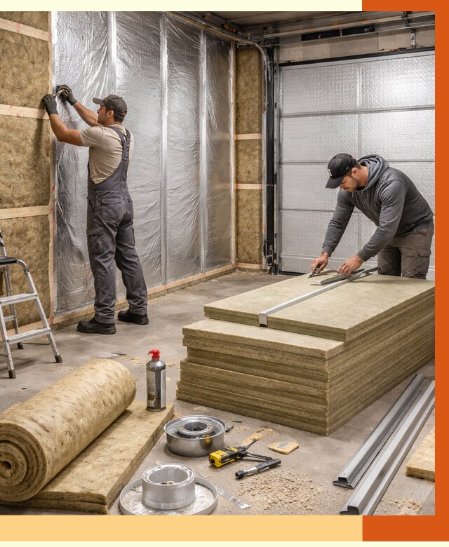 Утепление гаража в Муравленко от 4818 руб/м2 — комплексное утепление ворот и стен | ТепломастерМрв