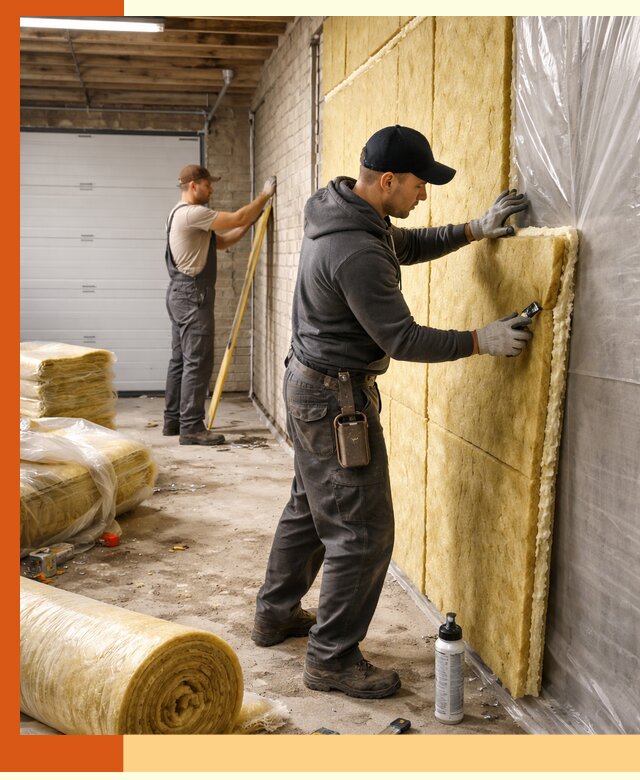 Утепление гаража под ключ в Муравленко — все виды теплоизоляции