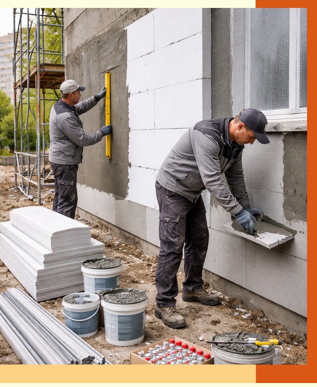 Утепление фасада и стен снаружи в Муравленко от 4497 руб. | ТепломастерМрв