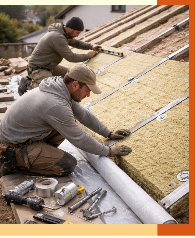 Утепление крыши снаружи в Муравленко под ключ от 1285 руб./м2 | ТепломастерМрв