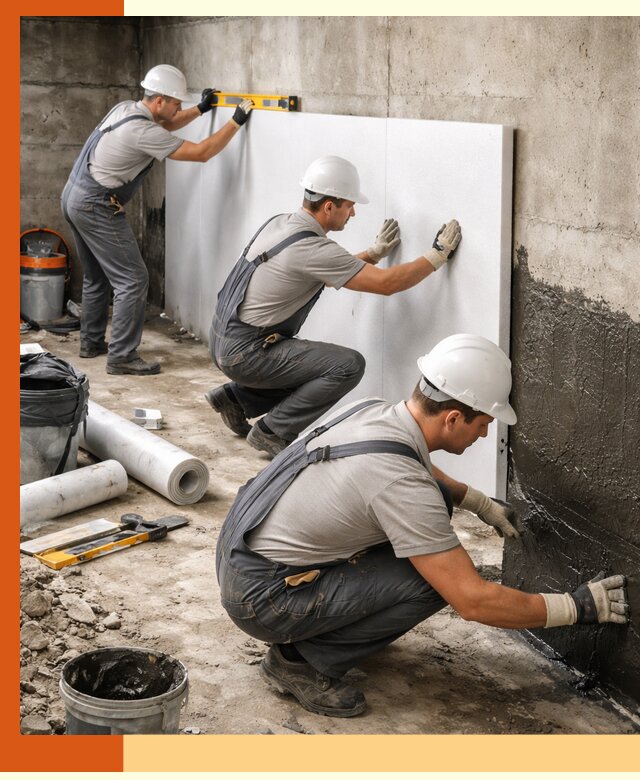 Утепление фундамента изнутри профессионально в Муравленко