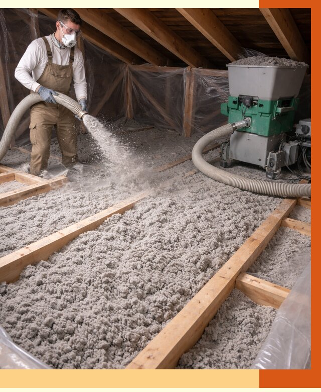 Утепление чердака эковатой в Муравленко от 1552 руб/м2 — заказать у ТепломастерМрв