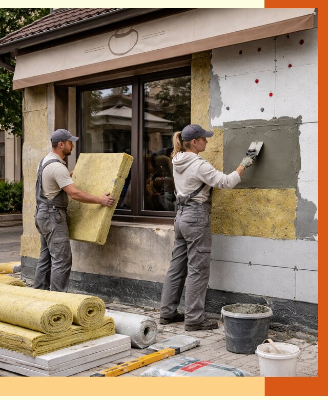 Утепление кафе в Муравленко от 4497 руб/м2 — комплексно под ключ | ТепломастерМрв