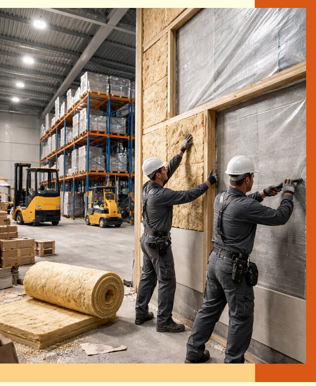 Утепление склада с техникой в Муравленко от 4497 руб./м2 — комплексно под ключ | ТепломастерМрв