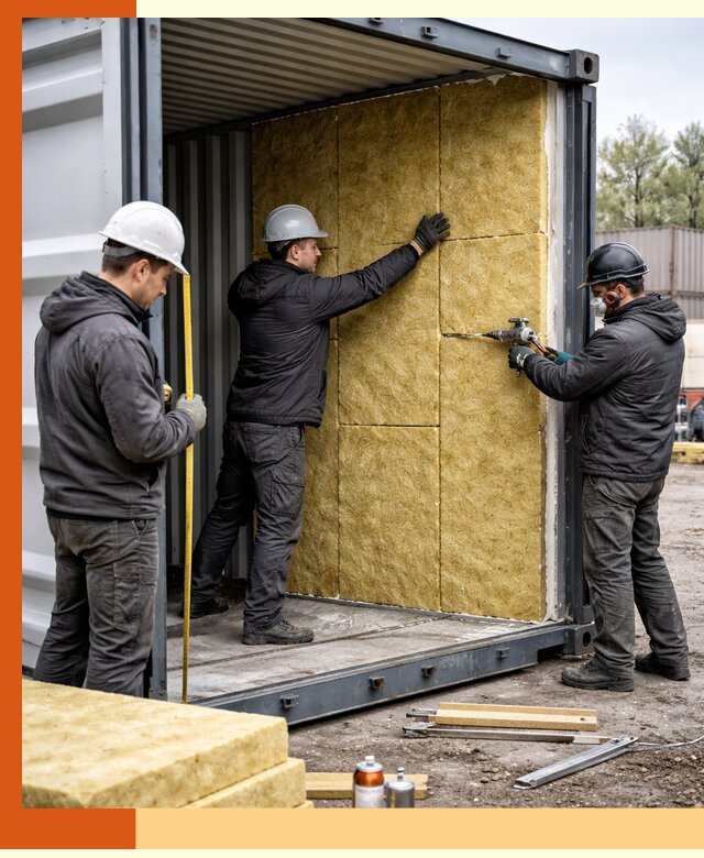 Утепление морского контейнера в Муравленко: надежная теплоизоляция и защита