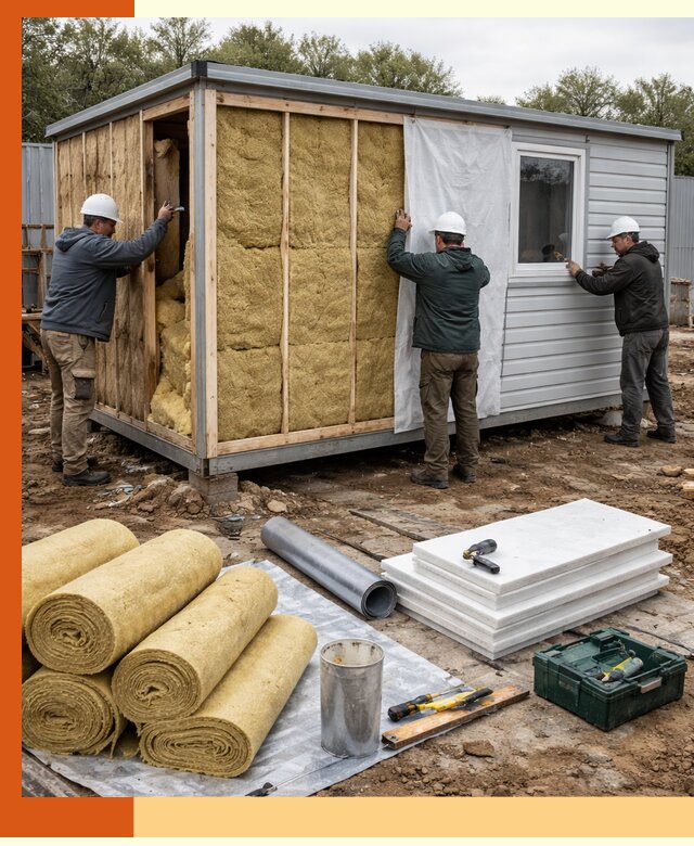 Утепление строительной бытовки под ключ в Муравленко для любых условий