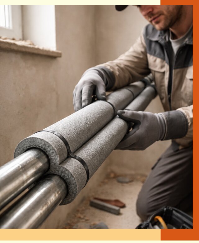 Утепление труб отопления в Муравленко от 3051 руб. за м² — услуги под ключ | ТепломастерМрв