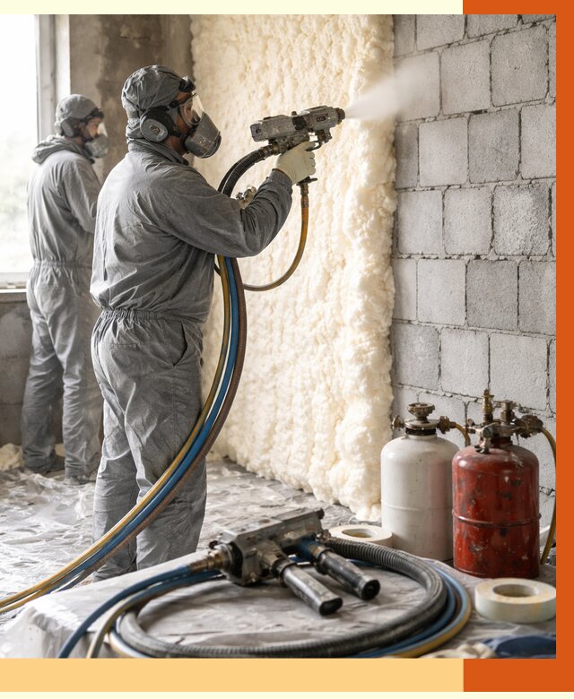 Утепление блочной стены ППУ в Муравленко от 4550 руб./м² — ТепломастерМрв