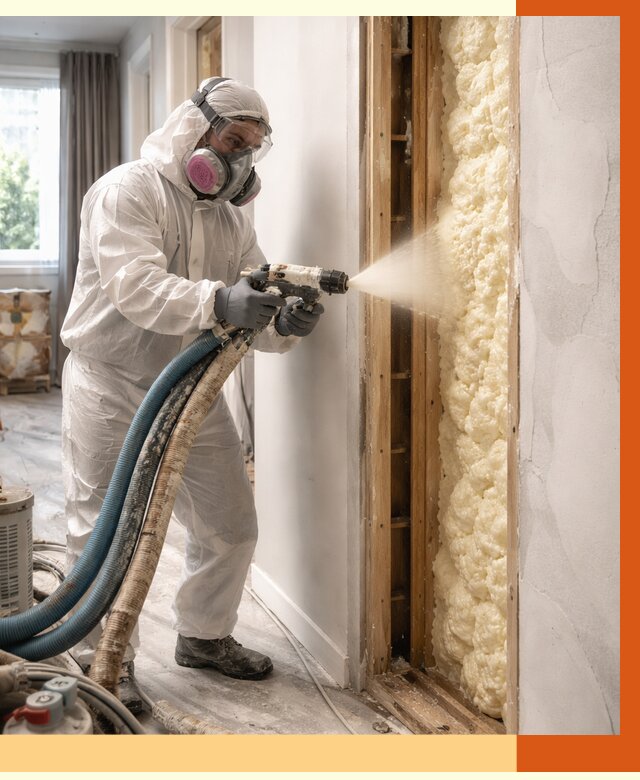 Межстеновое утепление ППУ в Муравленко от 2944 руб/м2 — межстенное утепление под ключ | ТепломастерМрв