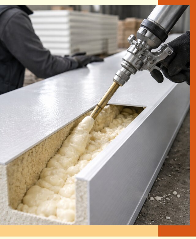 Заполнение пустот холодильных панелей в Муравленко от 8030 руб. | ТепломастерМрв