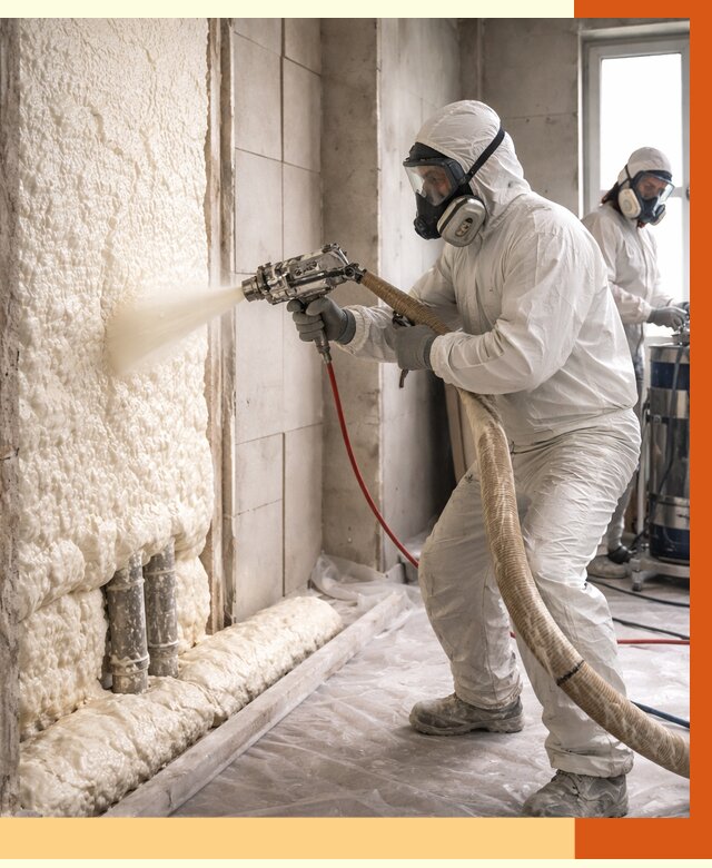 Напыление пенополиуретана в Муравленко от 8030 руб./м2 — услуги и монтаж ППУ | ТепломастерМрв