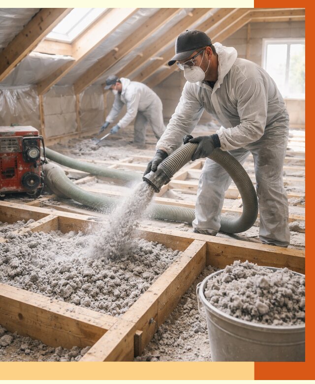 Утепление эковатой в Муравленко от 3158 руб./м2 — монтаж и задувка | ТепломастерМрв