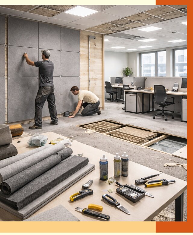 Профессиональная шумоизоляция офиса в Муравленко от 7227 руб. за м2 | ТепломастерМрв