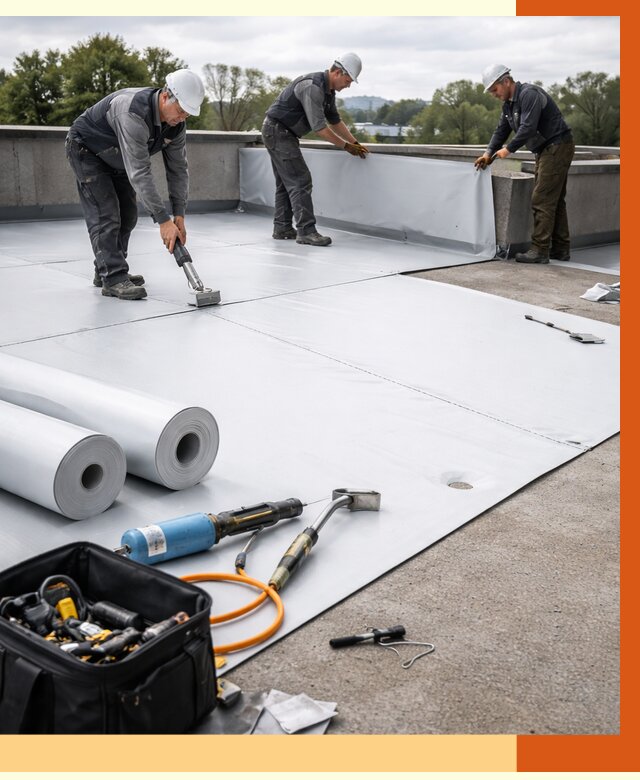 Гидроизоляция мембранной кровли в Муравленко от 8030 руб./м² — профессионально | ТепломастерМрв