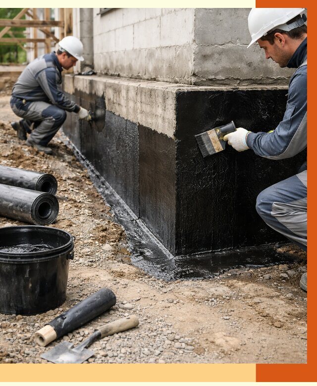 Гидроизоляция фундамента в Муравленко от 1338 руб. — профессионально, под ключ | ТепломастерМрв