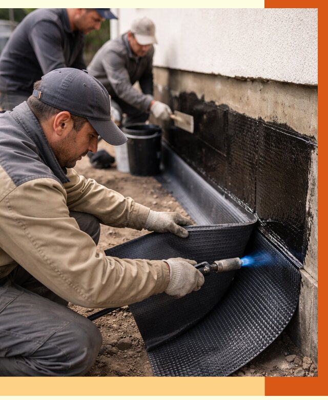 Гидроизоляция цоколя и отмостки в Муравленко от 9100 руб. — ТепломастерМрв