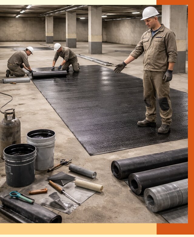 Гидроизоляция паркинга в Муравленко от 1285 руб/м² — профессиональная защита | ТепломастерМрв