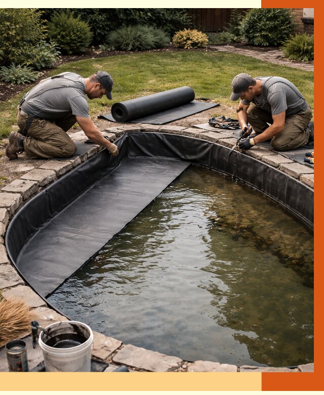 Гидроизоляция пруда в Муравленко от 16059 руб. под ключ | ТепломастерМрв профессионально