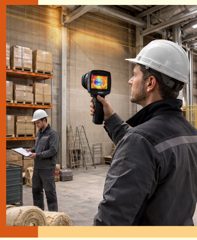 Тепловизионное обследование склада и выявление утечек в Муравленко