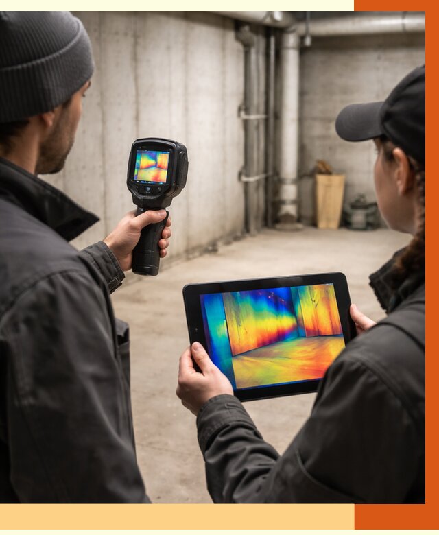 Тепловизионное обследование подвала в Муравленко от 4818 руб. — проверка гидроизоляции | ТепломастерМрв