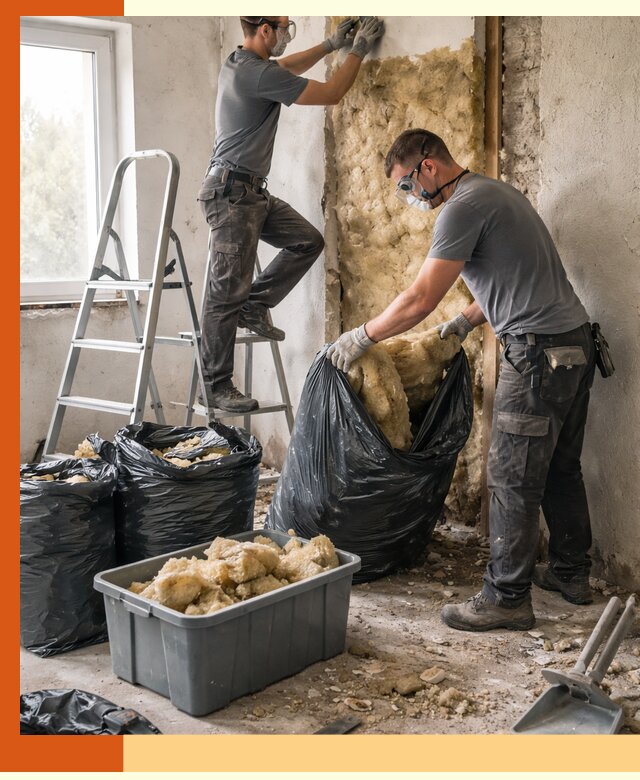 Демонтаж старого утеплителя и вывоз отходов в Муравленко