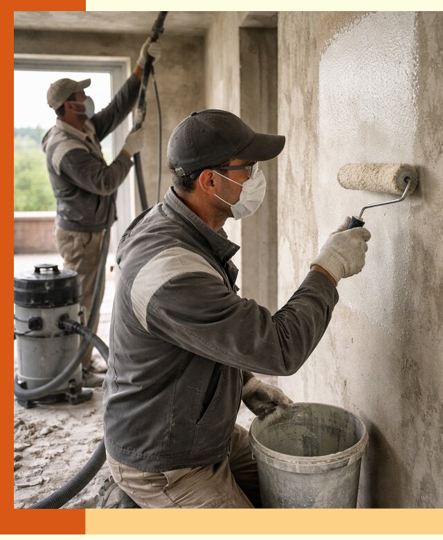 Подготовка поверхности под напыление утеплителя в Муравленко